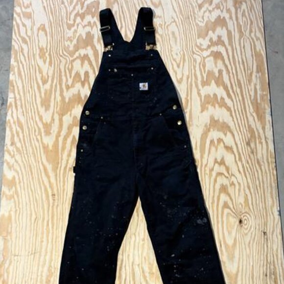 Carhartt Duck Bib Overalls - Black - 34 x 34 - Picture 1 of 4